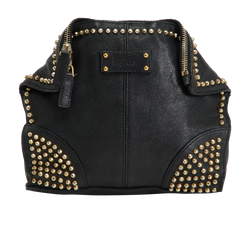 Demands Studded Clutch, Leather, Black, 6631, DB, 2*